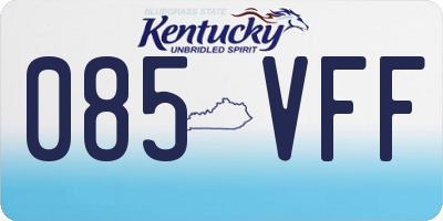 KY license plate 085VFF