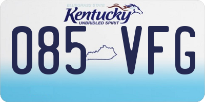KY license plate 085VFG