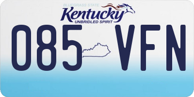 KY license plate 085VFN