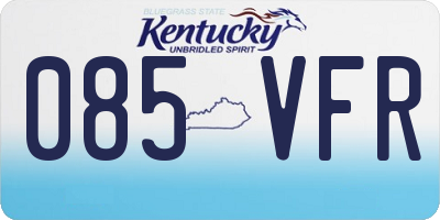 KY license plate 085VFR