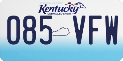 KY license plate 085VFW