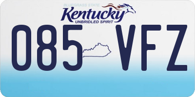 KY license plate 085VFZ