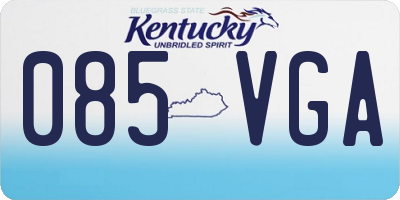 KY license plate 085VGA