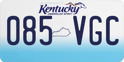 KY license plate 085VGC