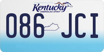 KY license plate 086JCI