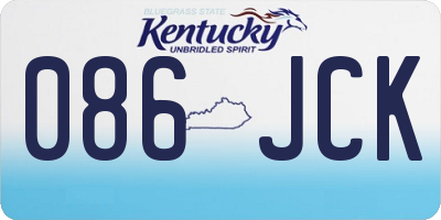 KY license plate 086JCK