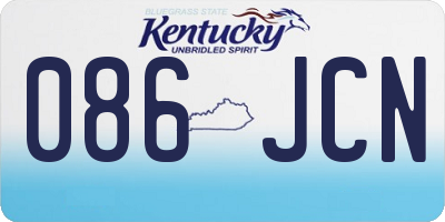 KY license plate 086JCN