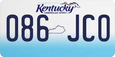 KY license plate 086JCO