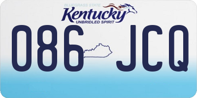 KY license plate 086JCQ