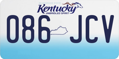 KY license plate 086JCV