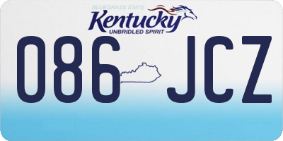 KY license plate 086JCZ