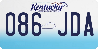 KY license plate 086JDA
