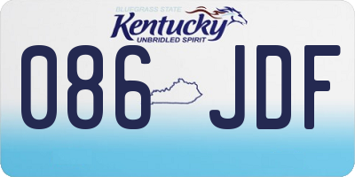 KY license plate 086JDF
