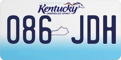 KY license plate 086JDH
