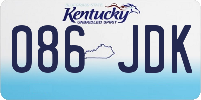 KY license plate 086JDK