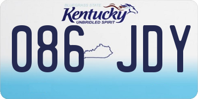 KY license plate 086JDY