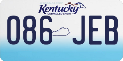 KY license plate 086JEB