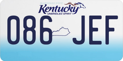 KY license plate 086JEF