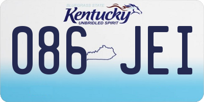 KY license plate 086JEI