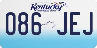 KY license plate 086JEJ