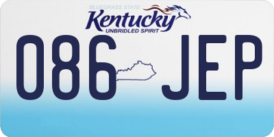 KY license plate 086JEP