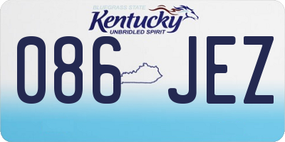 KY license plate 086JEZ