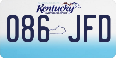 KY license plate 086JFD