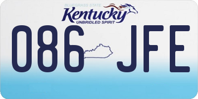 KY license plate 086JFE