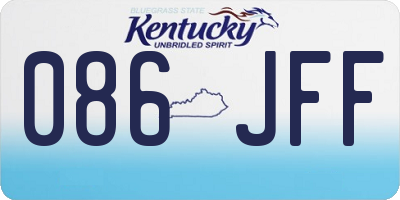 KY license plate 086JFF