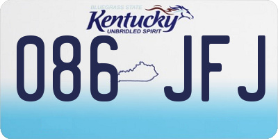KY license plate 086JFJ