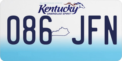KY license plate 086JFN