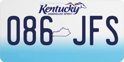 KY license plate 086JFS