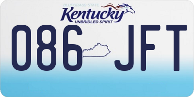 KY license plate 086JFT