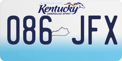 KY license plate 086JFX