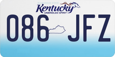 KY license plate 086JFZ