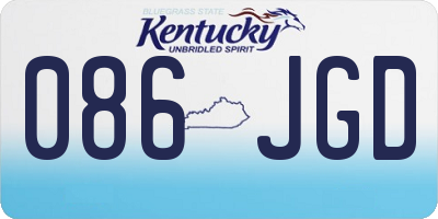 KY license plate 086JGD