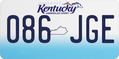 KY license plate 086JGE