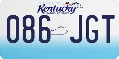 KY license plate 086JGT
