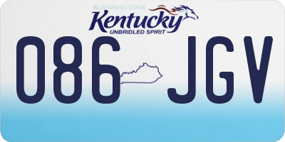 KY license plate 086JGV