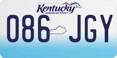 KY license plate 086JGY