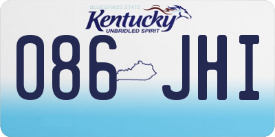 KY license plate 086JHI