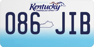 KY license plate 086JIB