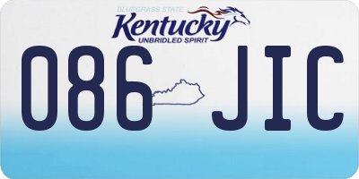 KY license plate 086JIC