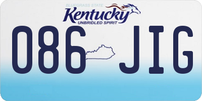 KY license plate 086JIG