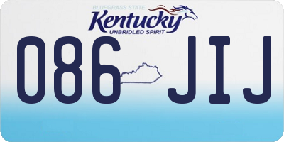 KY license plate 086JIJ