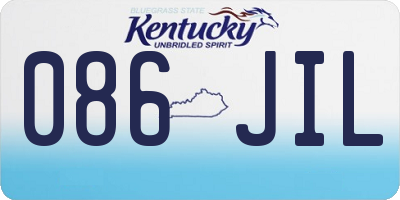 KY license plate 086JIL