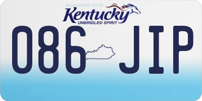 KY license plate 086JIP