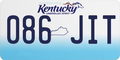 KY license plate 086JIT