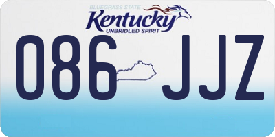 KY license plate 086JJZ