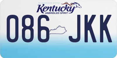 KY license plate 086JKK